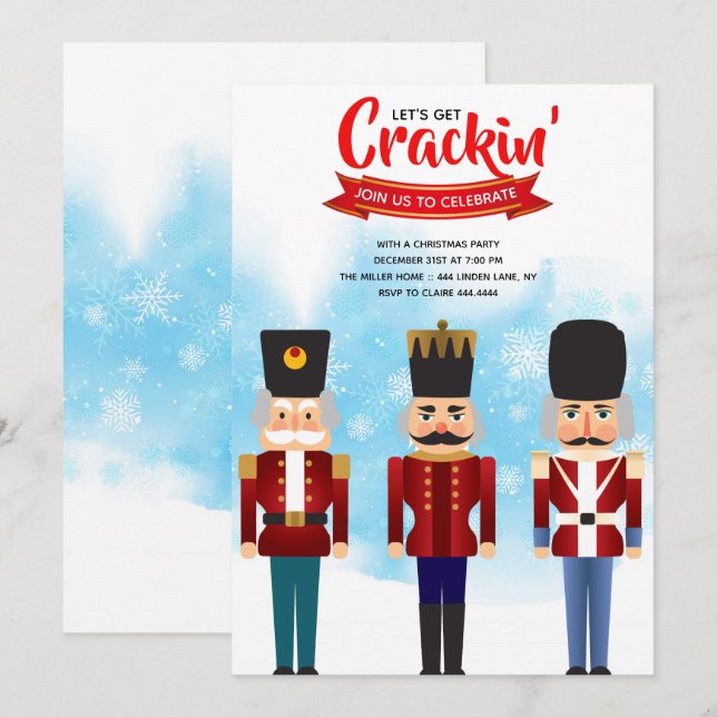 Invitation Noël de Nutcracker (Devant / Derrière)