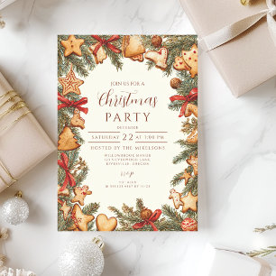 Invitation Noël de pain d'épices rustique