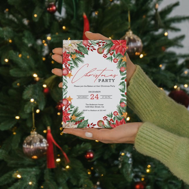 Invitation Noël de Poinsettia (Créateur téléchargé)