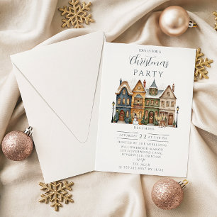 Invitation Noël de ville de vacances classique