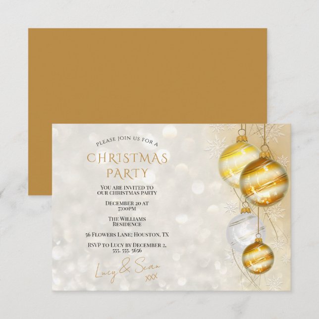 Invitation Noël décoratif (Devant / Derrière)