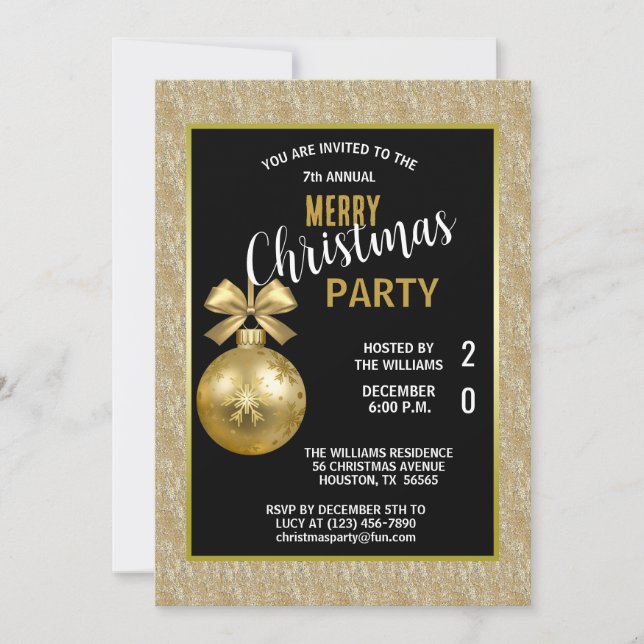 Invitation Noël décoratif Posh (Devant)