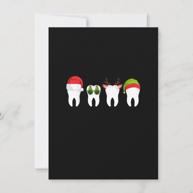 Invitation Noël Dentiste, drôle de dent Cadeau dentaire avec  (Devant)