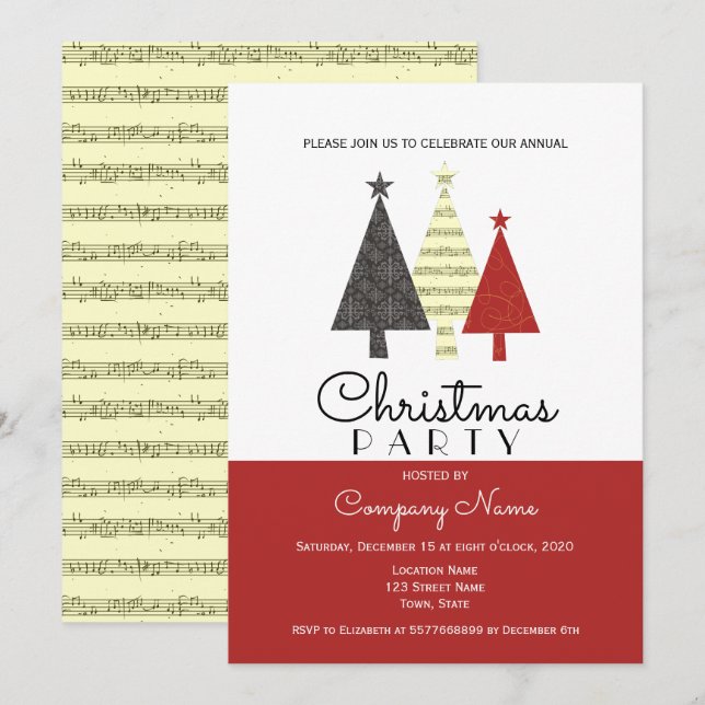 Invitation Noël d'entreprise moderne (Devant / Derrière)