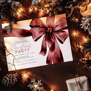 Invitation Noël d'entreprise Ruban Rouge Festif