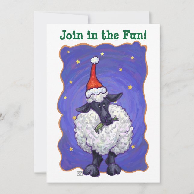 Invitation Noël des moutons (Devant)