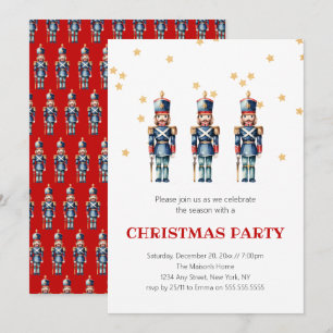 Invitation Noël des noisettes rouges et bleues   Vacances