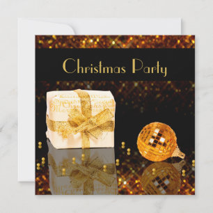 Invitation Noël doré étincelant