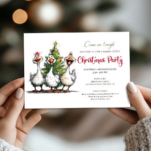 Invitation Noël drôle Canard Fantaisiste Fête 