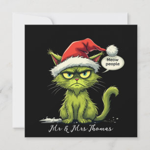 Invitation Noël drôle "Ew People" Meowy Amoureux de les chats