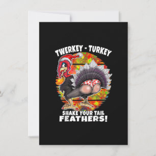 Invitation Noël drôle Thanksgiving Twerking Turquie Humour