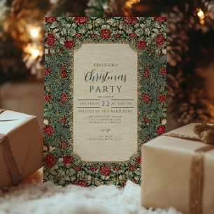 Invitation Noël du feuillage vintage