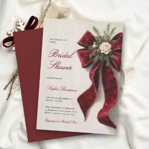 Invitation Noël Élégant Arc Bourgeon Mariage