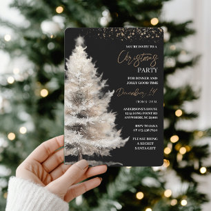Invitation Noël élégant noir et or