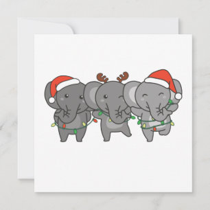 Invitation Noël éléphant Animaux mignons Invitati
