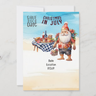 Invitation Noël en juillet avec la plage SANTA CLAUS