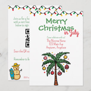 Invitation Noël en juillet Fête de Noël d'été