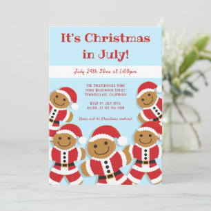 Invitation Noël en juillet Fête du pain d'épice Père Noël Inv