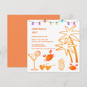 Invitation Noël en juillet Soirée de plage d'été  