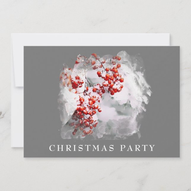 Invitation *~* Noël Entreprise Personnelle AP20 Berry à neige (Devant)