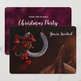 Invitation Noël équestre pendre en fer à cheval Photo