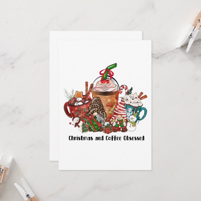 Invitation Noël et café observé (Devant/Arrière en situation)