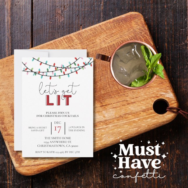 Invitation Noël Faisons la fête du Cocktail (Créateur téléchargé)