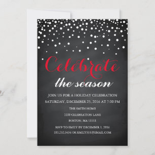 Invitation Noël Fête Black Chalkboard