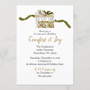 Invitation Noël Fête Confort et joie