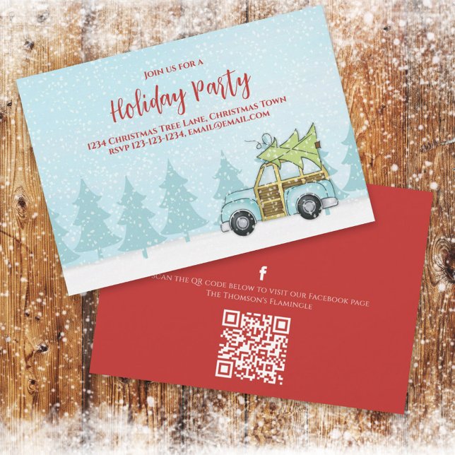 Invitation Noël Fête d'hiver Code QR (Créateur téléchargé)