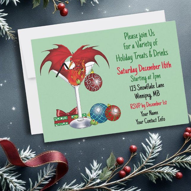 Invitation Noël Fête Joie Dragon (Créateur téléchargé)