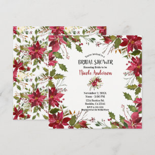 Invitation Noël Fête Poinsettia Fête des mariées de fleurs