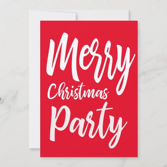 Invitation Noël Fête Rouge avec la typographie blanche (Dos)