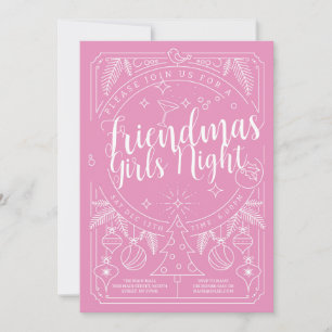 Invitation Noël Filles Filles Nuit Amis Rose Noël