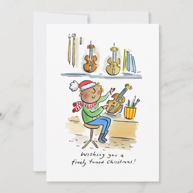 Invitation Noël finement réglé (Devant)