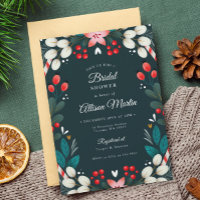 Noël Floral moderne Turquoise Fête des mariées rou