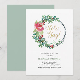 Invitation Noël, fonction Invitation, couronne asymétrique