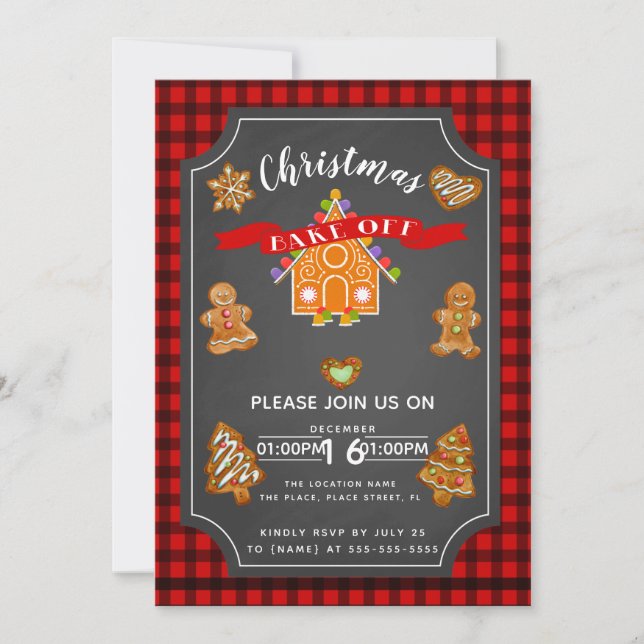 Invitation Noël font cuire au four outre de la partie de (Devant)