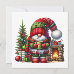 Invitation Noël Gnome Art Cosy – Fêtes de fin d'année