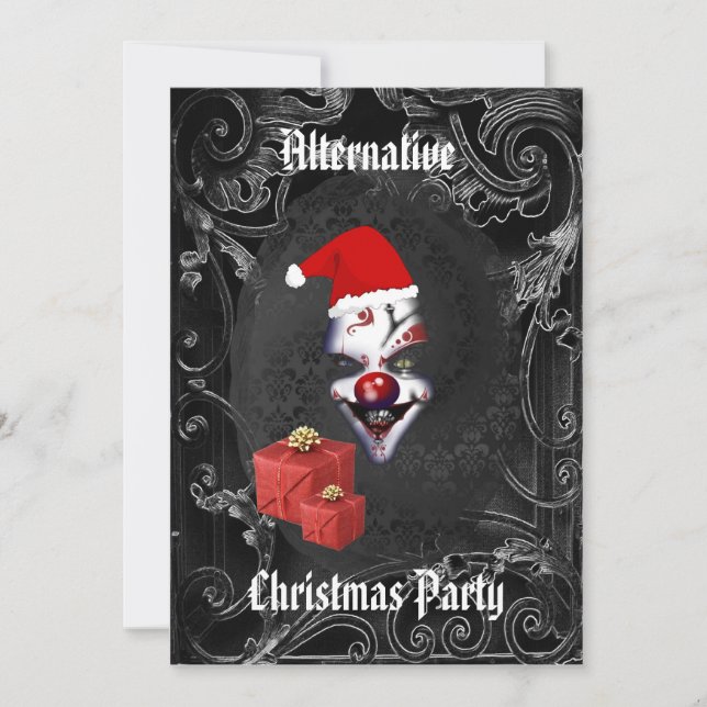 Invitation Noël gothique alternatif à Père Noël (Devant)