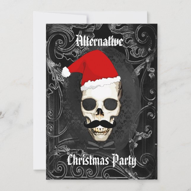 Invitation Noël gothique drôle alternatif (Devant)