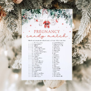 Invitation Noël Grossesse Bonbons Match Baby shower Jeu