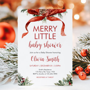 Invitation Noël Joyeux petit Baby shower