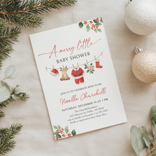 Invitation Noël Joyeux petit Baby shower (Créateur téléchargé)