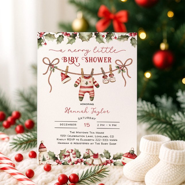 Invitation Noël Joyeux petit Baby shower (Créateur téléchargé)
