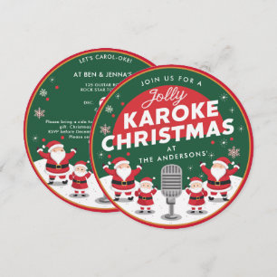 Invitation Noël Karaoke Party chanter Père Noël Vinyl Record