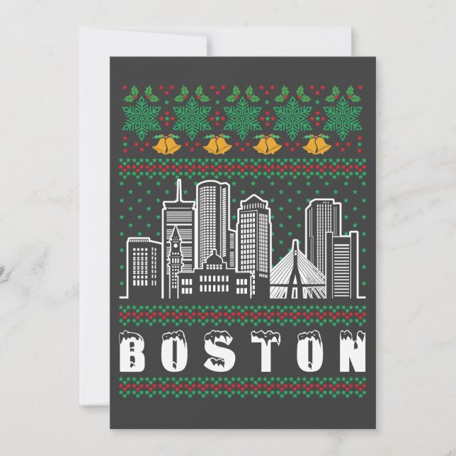 Invitation Noël laid du Massachusetts de Boston (Devant)