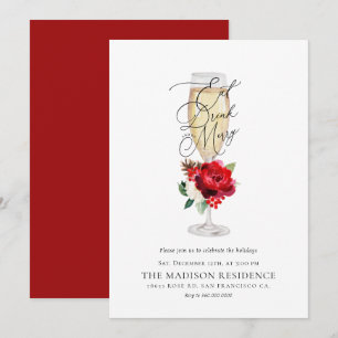 Invitation Noël Mangez Boire et Soyez Joyeux Fête