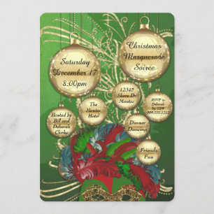 Invitation Noël Masquerade Soiree