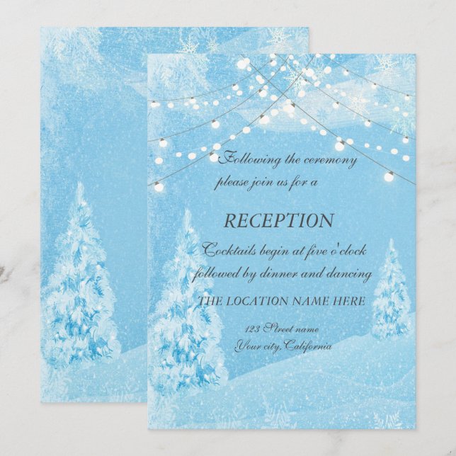 Invitation Noël Merveilleux, Réception de Mariage au Pin (Devant / Derrière)